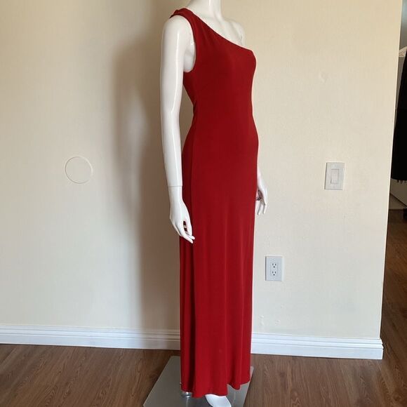 Lauren By Ralph Lauren Dress One Shoulder Evening Gown Size Small - Picture 4 of 10